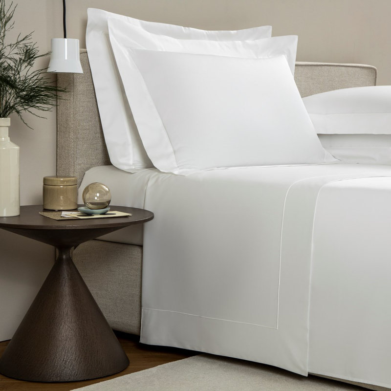 Single Ajour Pillow Sham, White, Euro