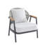 Fauteuil club d'extérieur en corde avec coussin gris Orla