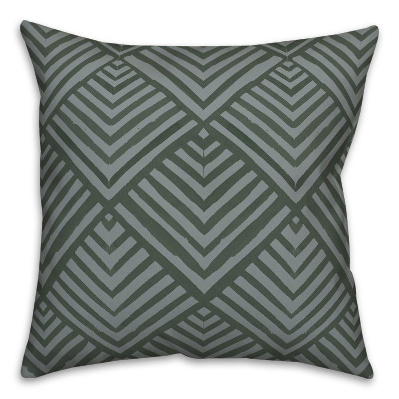 Geometric Reversible Throw Pillow, Blue/White