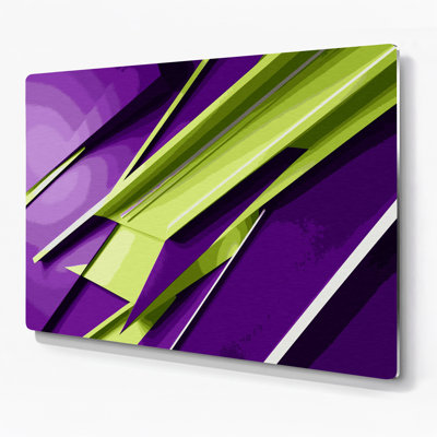 «Geometric Abstraction 49», art mural en métal mauve