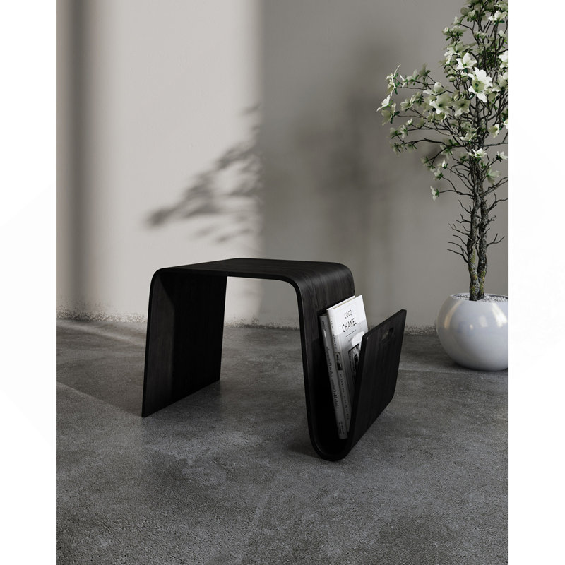 Table de bout en noir, H 15,7 po x l 25,6 po x P 14,2 po, Noir, Noir