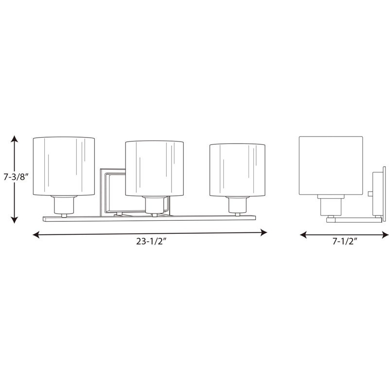 Éclairage pour meuble-lavabo 3 lumières Ernestina, Nickel brossé