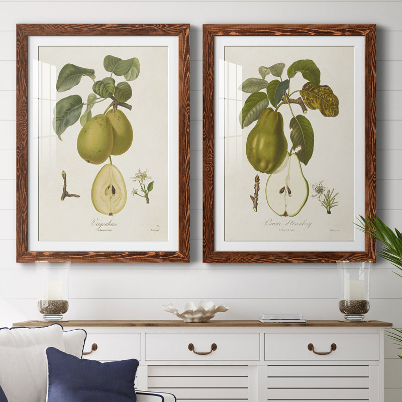 Cadre rétro de qualité supérieure Vintage Pears III prêt à accrocher, Érable encadré, H 20 po x l 34 po x P 1,5 po