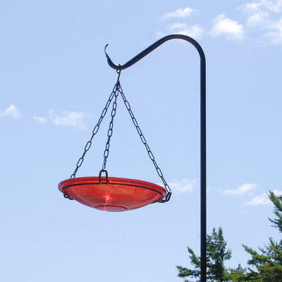 Crackle Glass Hanging Birdbath, 14-in