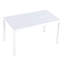 Table de salle à manger moderne blanche de 55 pouces pour barbecue, au bord de la piscine, balcon - plateau de table léger en PP, pieds en métal avec patins antidérapants, longue installation au bord de la piscine et projets d'artisanat d'intérieur tout temps, décoloration / égratignure