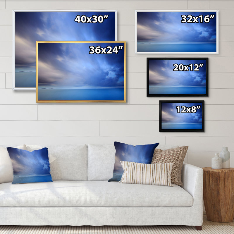 «Vibrant Panoramic Storm Cloud», reproduction sur toile, H 30 po x l 40 po x P 1,5 po, Cadre flottant doré