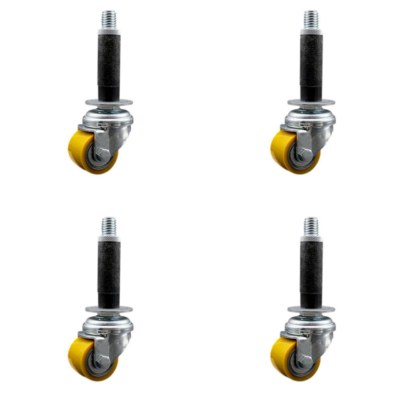 Low Profile Polyurethane Caster with Expanding Stem