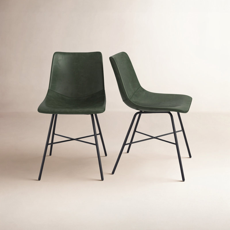 Chaise en cuir Bela, Similicuir vert lierre