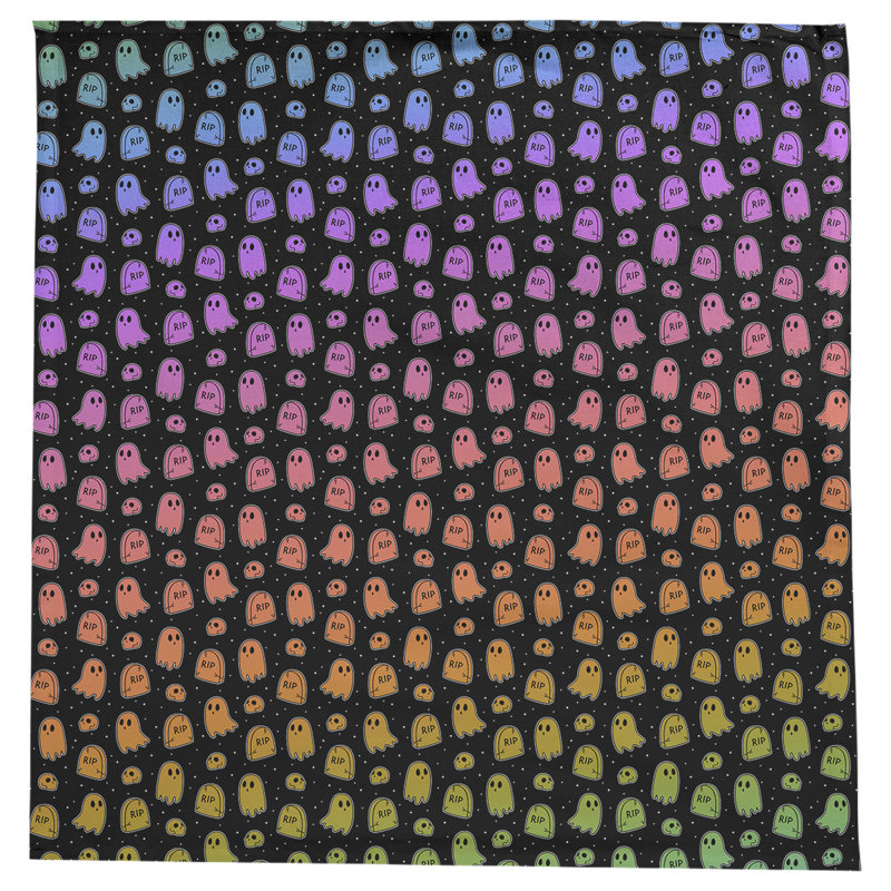 Nappe carrée à motif géométrique avicia, Noir / mauve / orange