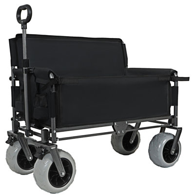 Outdoor Folding Wagon With Bench Seat