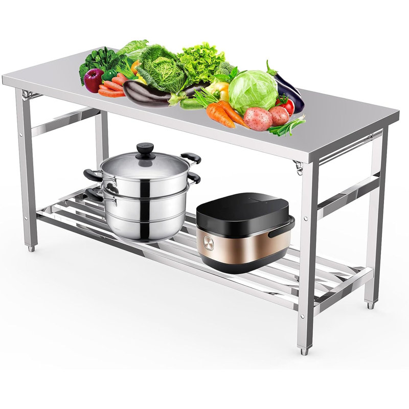 Établi avec plan de travail en acier, H 32 po x l 60 po x P 24 po