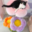 Arbre à chat 35,4 po à trois fleurs avec poteaux à griffer, tour à chat en forme de fleur pour l'intérieur, tablettes modernes pour grands chats