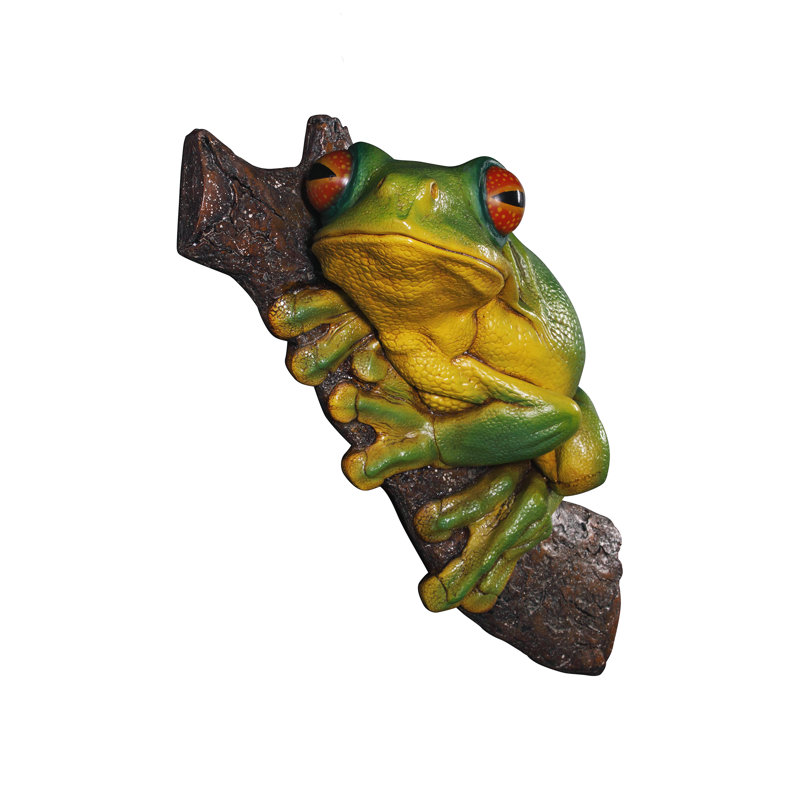 Statue de jardin grenouille aux yeux rouges