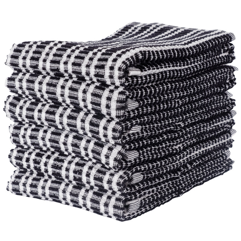 Serviette de cuisine Bruna Ripple Terry - 16 po x 28 po, Noir, noir, noir, noir
