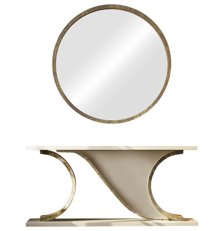 Ensemble de console et de Miroir Saphire, H 29,5 po x l 59 po x P 15,6 po