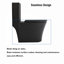 Toilette allongée une pièce matte à double chasse 1,1 / 1,6 GPF économisant l'eau 1000G, noir mat-124934879