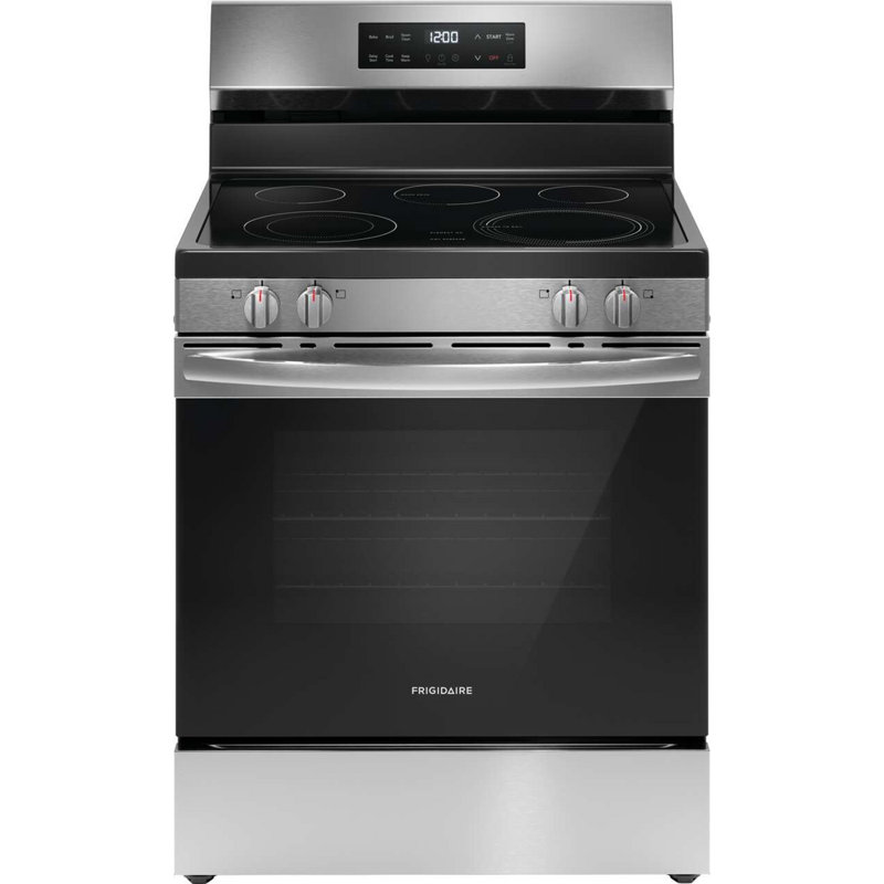 Frigidaire 30" 5.3 cu. ft. Freestanding Electric Range with Steam Clean, Stainless steel