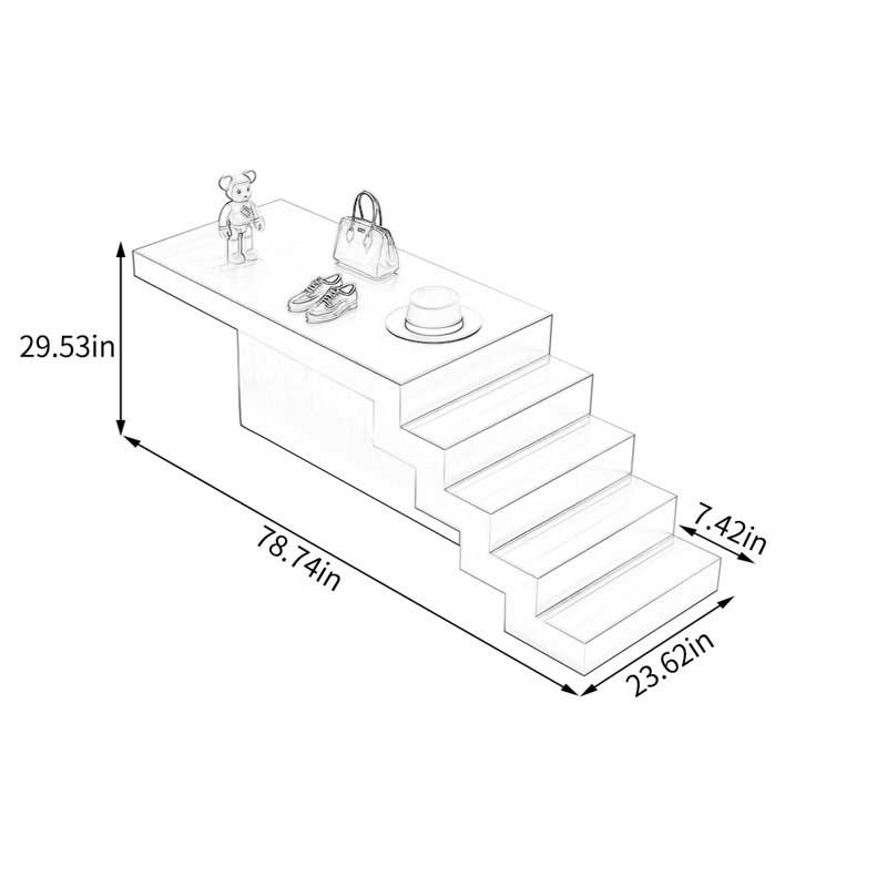 Table de présentation industrielle en acier inoxydable, H 29,53 po x l 78,74 po x P 23,62 po