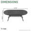 Oval Metal Outdoor Dining Table, 82" W x 41.5" D Patio Table with Umbrella Hole