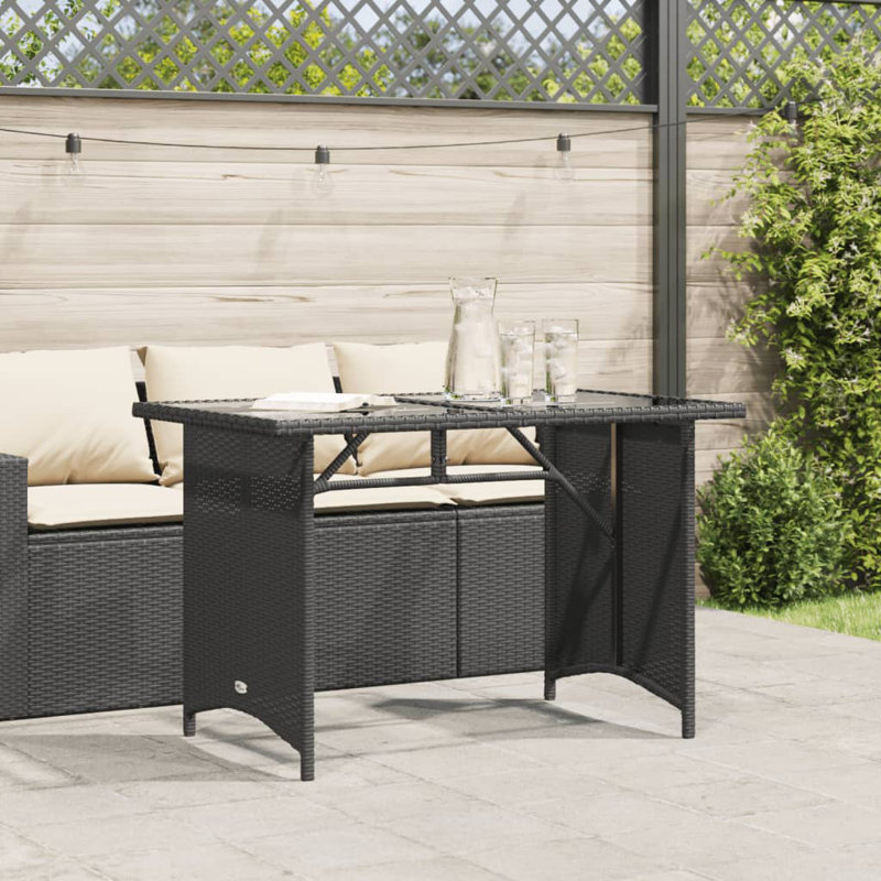 Rectangular Outdoor Dining Table , 110cm cm W 68cm cm D, Black