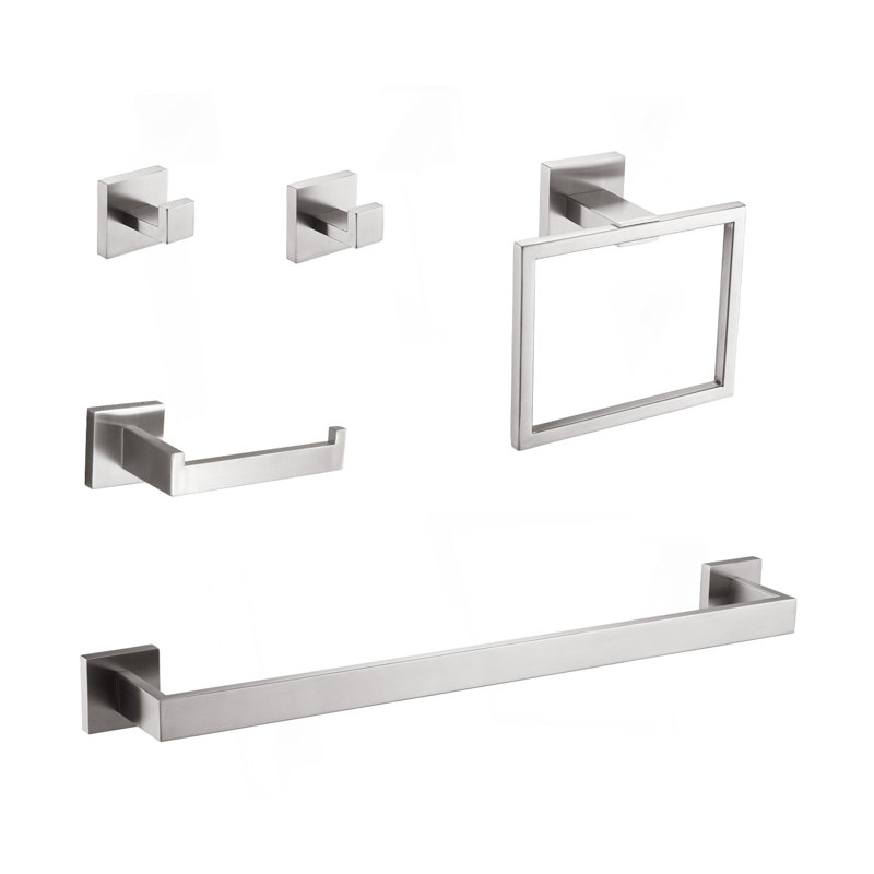 5 - Piece Bathroom Hardware Accessories Set, Brushed Nickel