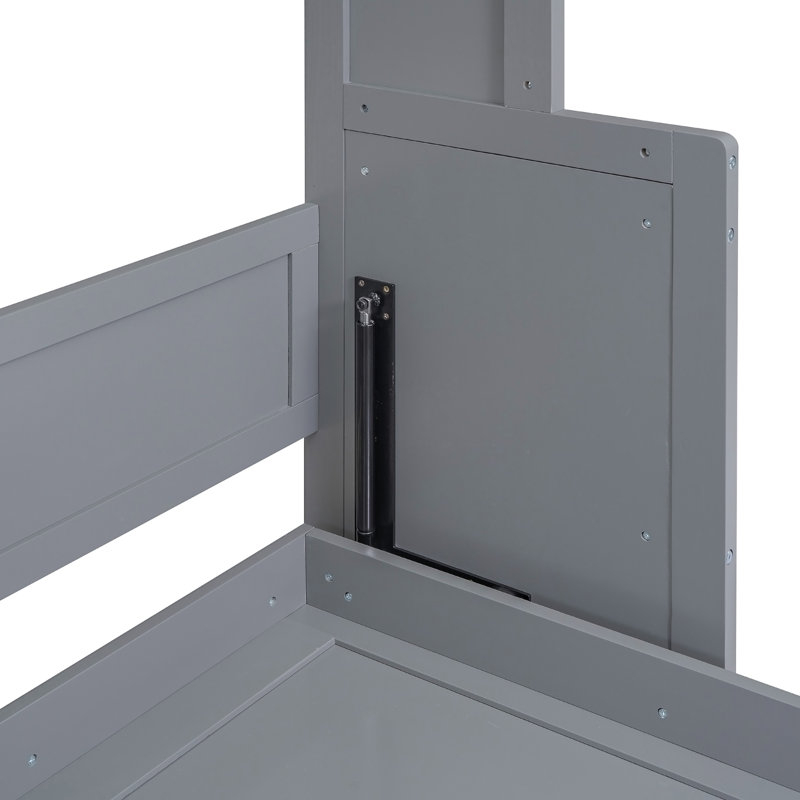 Grand lit escamotable avec tablette, Gris