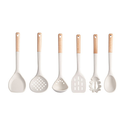 Heat Resistant Silicone Kitchen Utensils For Cooking W Wooden Handles, Spatula Set, Kitchen Utensil Gadgets Sets -  SC0GO, Q-1123