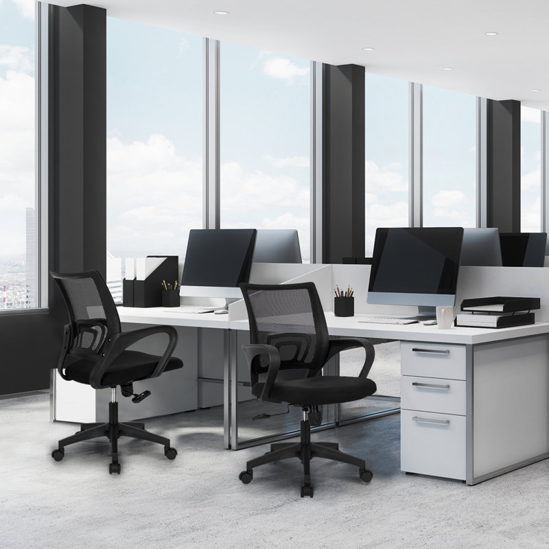Chaise de bureau ergonomique en filet, Noir / Noir, 1 pièce