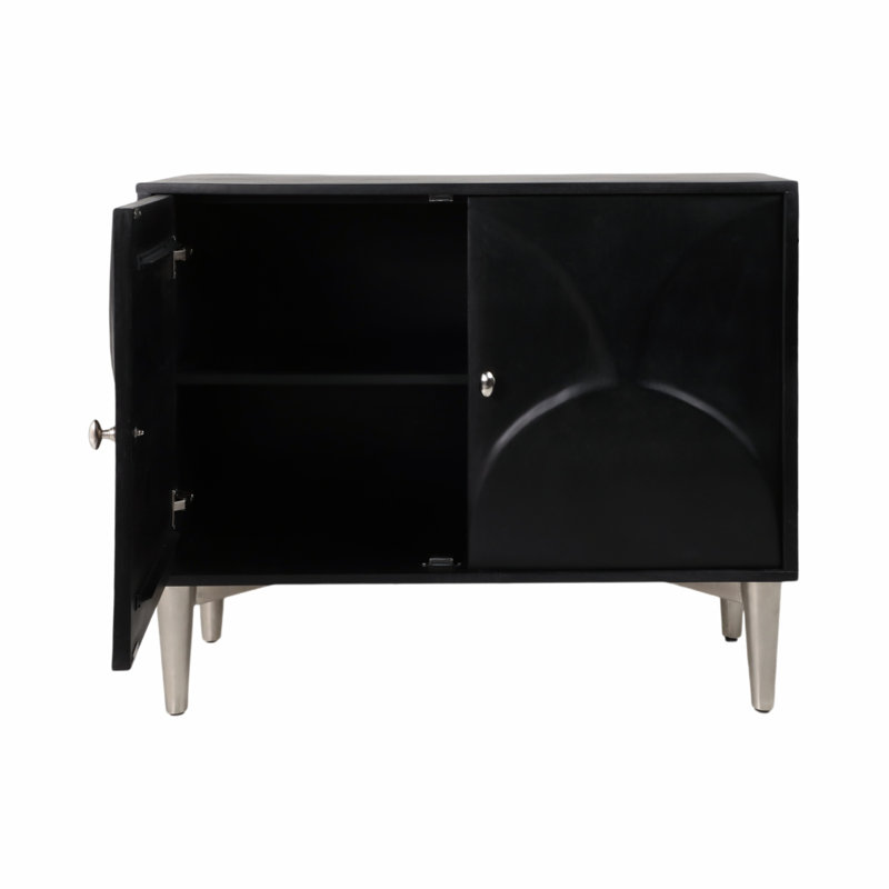 Commode 38 po à 2 portes en bois sculpté Molu