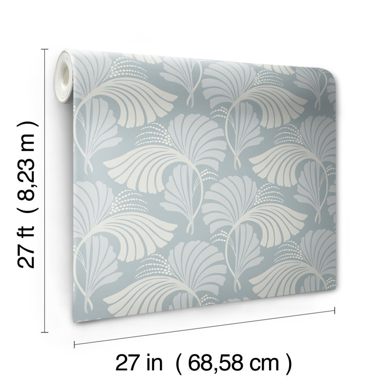 Floral Metallic Wallpaper Roll by Candice Olson, Light Blue