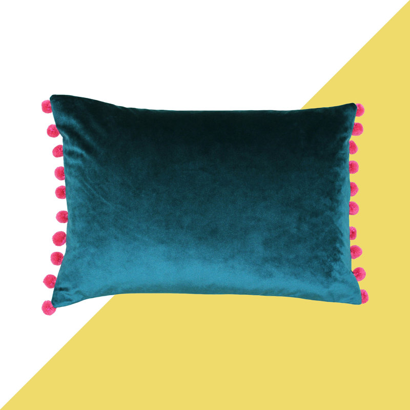 Theis Fiesta Rectangular Scatter Pillow Cover, Teal/Berry, Pillow Cover Only - No Insert