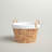 Round Wicker Laundry Basket with Handles in Handwoven Water Hyacinth and Metal Frame-757855468