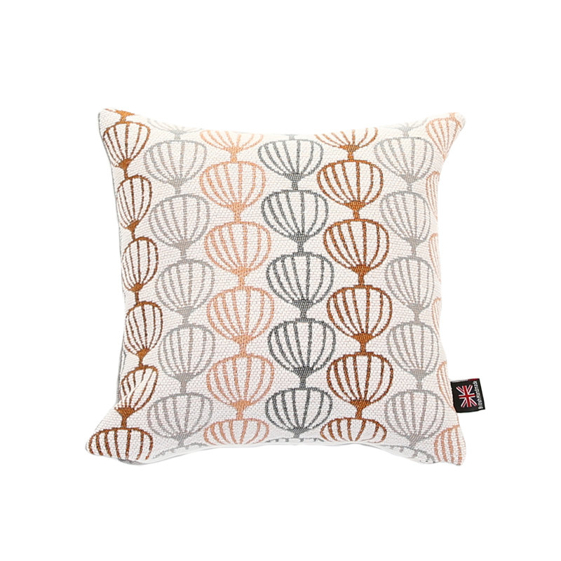 Caudle Square Cushion, 43 x 43cm, Orange/Grey/White