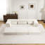 Canapé d'angle convertible 3 places Mahjong, blanc, polaire circulaire, sans assemblage, mousse à mémoire de forme, pour ' Room, sièges blancs, haute densité-1311075072