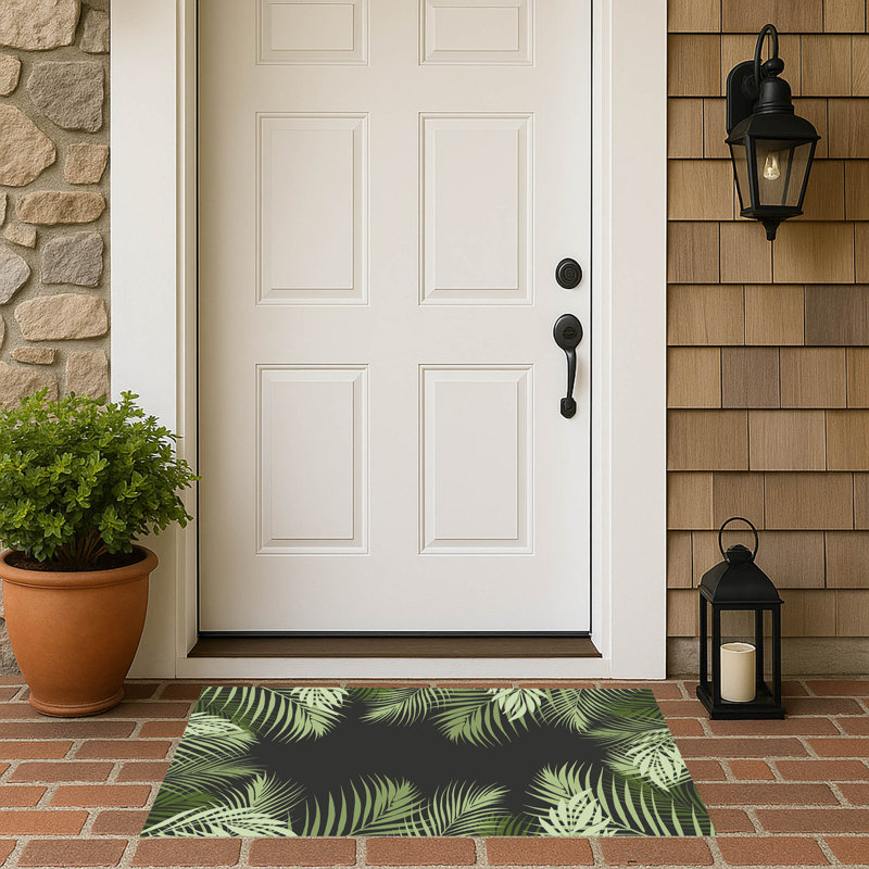 Paillasson Waving Palm, Gris anthracite, L 34 po x L 21 po