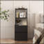 Table de chevet avec station de charge, table de chevet intelligente avec veilleuse, table de chevet moderne avec bibliothèque, tables de chevet avec armoire de rangement pour la chambre à coucher, noir