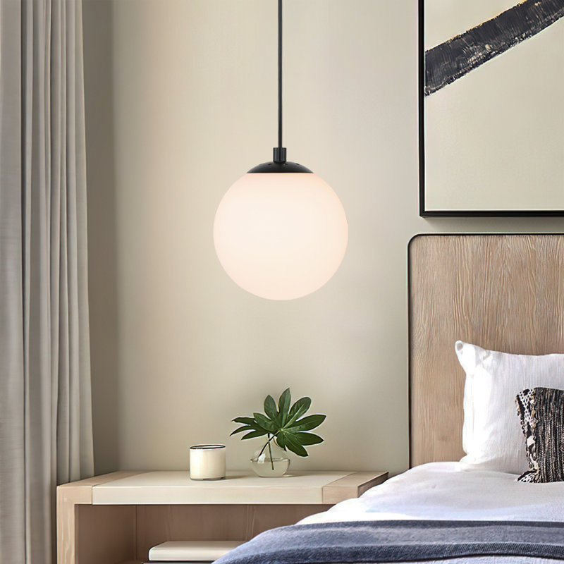 Luminaire suspendu 1 lumière Andren, Noir mat