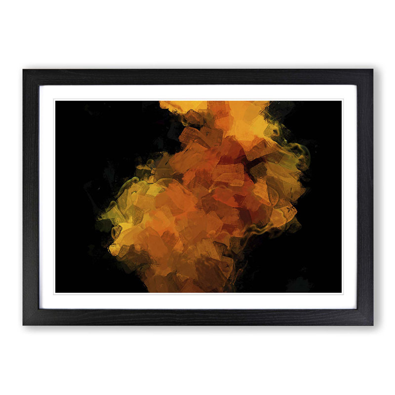 Time of Night in Abstract - Picture Frame Painting Print, 40cm H x 60cm W x 2cm D, Black