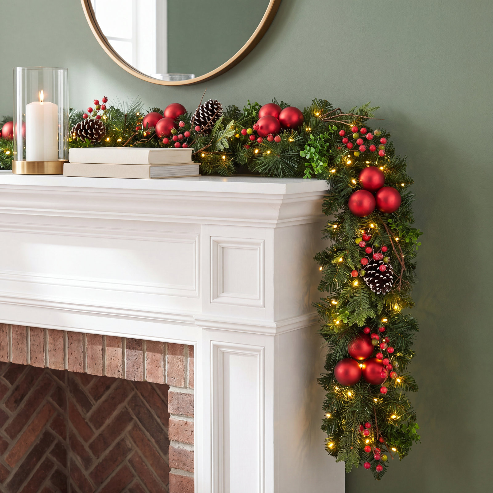 72" Pre-Lit Adorned Greenery Garland