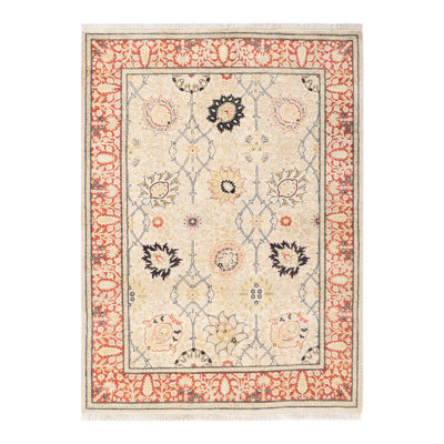 Classic One-of-a-Kind 4'2" X 5'8" Hand Knotted Area Rug