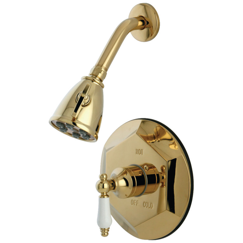 Kingston Brass Single-Handle Pressure Balanced Shower Faucet, Polished Brass