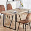 Table de salle à manger rectangulaire industrielle, 55,1 po x 31,4 po x 29,9 po, plateau de table en bois d'ingénierie épais de 1,5 po et pieds en métal thermolaqué noir, pour la maison pouvant accueillir 4 à 6 personnes, cuisine-1199419526