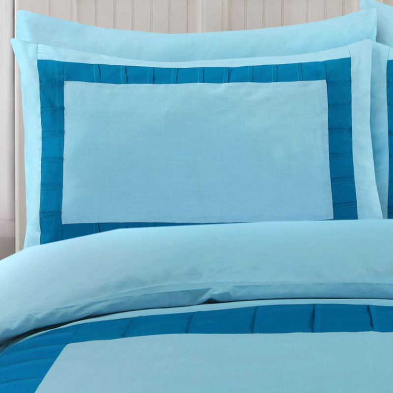 Wasi Pintuck Panel Duvet Cover Set, Super King, Aqua / Teal