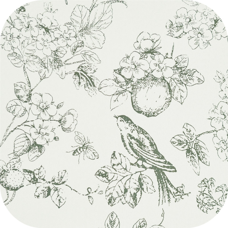 Blackout Floral Rod Pocket Curtains, 52" W x 96" L, Floral Sage Green