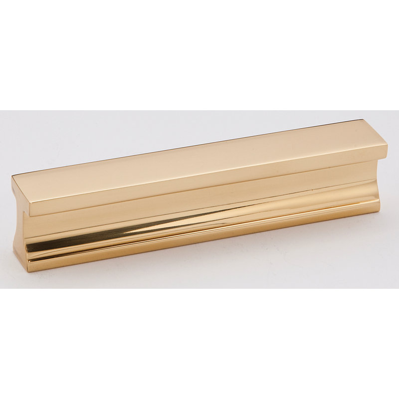Polished Brass 4" Recessed Finger Pull with Mounting Hardware