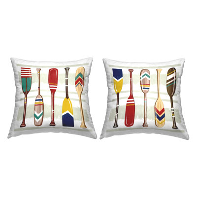 Ensemble de 2 coussins décoratifs à motif de raquettes de bateau Lake House par Elizabeth Tyndall (ensemble de 2)