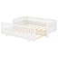 Lit plateforme simple convertible avec garde-corps, structure en bois massif, polyvalent et sécuritaire pour tous les âges-576206684