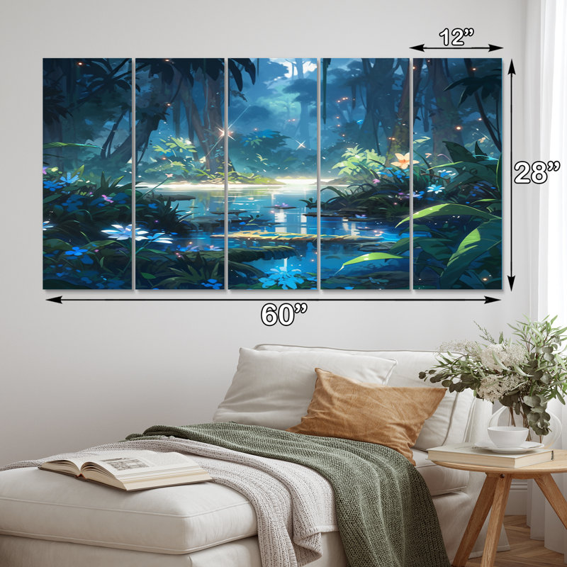 Wild Jungle - Forest Canvas Print - 5 Equal Panels