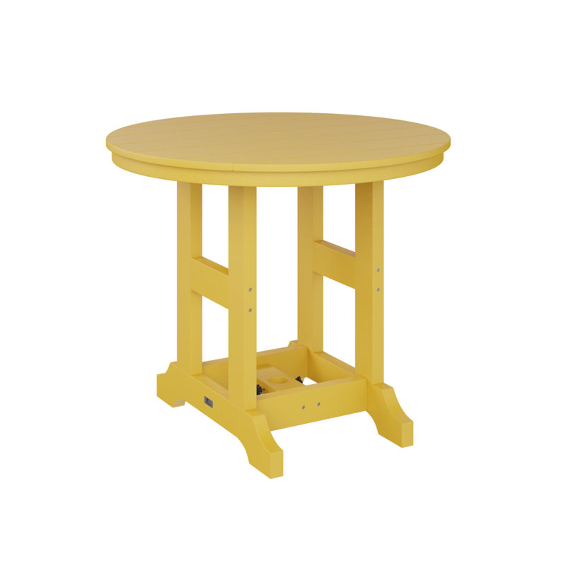 Table de salle à manger ronde de 38 po Berlin Gardens Garden Classic, Jaune soleil levant, H 30,87 po x l 38 po x P 38 po