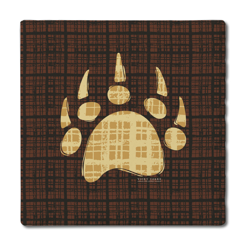 Sous-verre simple à carreaux Bear Paw